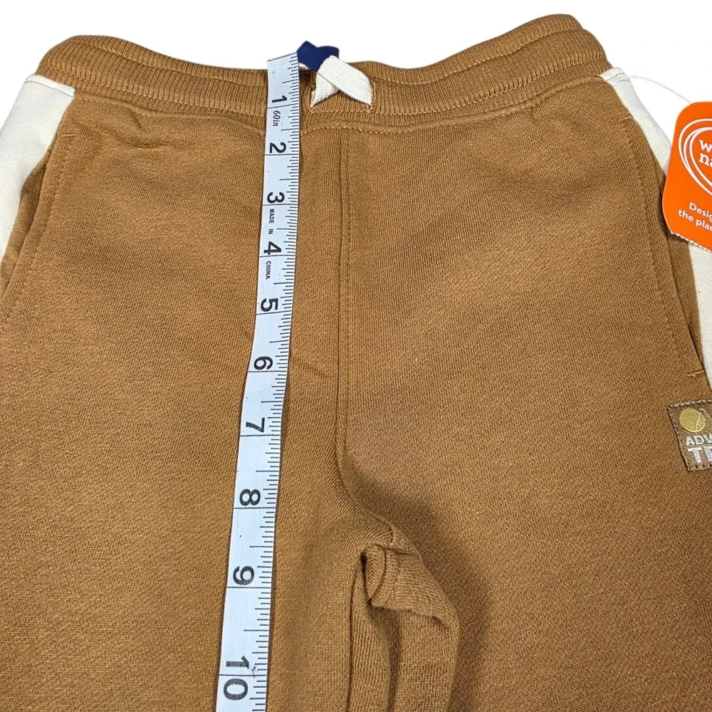 Wonder‎ Nation Boys Little Fleece Jogger Trailblazer Brown Stripe Pants Sz 6 NWT